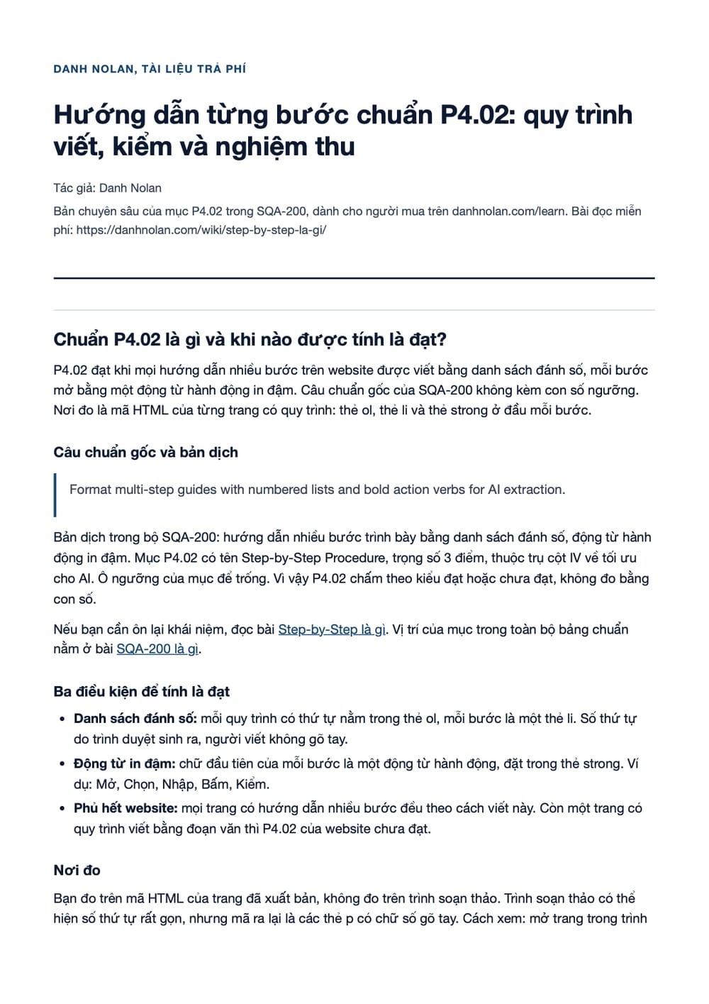 Trang 1 bản PDF của tài liệu Hướng dẫn từng bước chuẩn P4.02: quy trình viết, kiểm và nghiệm thu