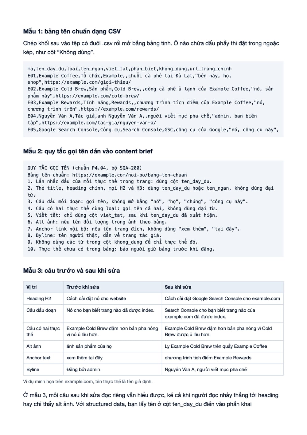 Trang 8 bản PDF của tài liệu Full Entity Naming: gọi đủ tên riêng, rà đại từ và nghiệm thu, phần có bảng