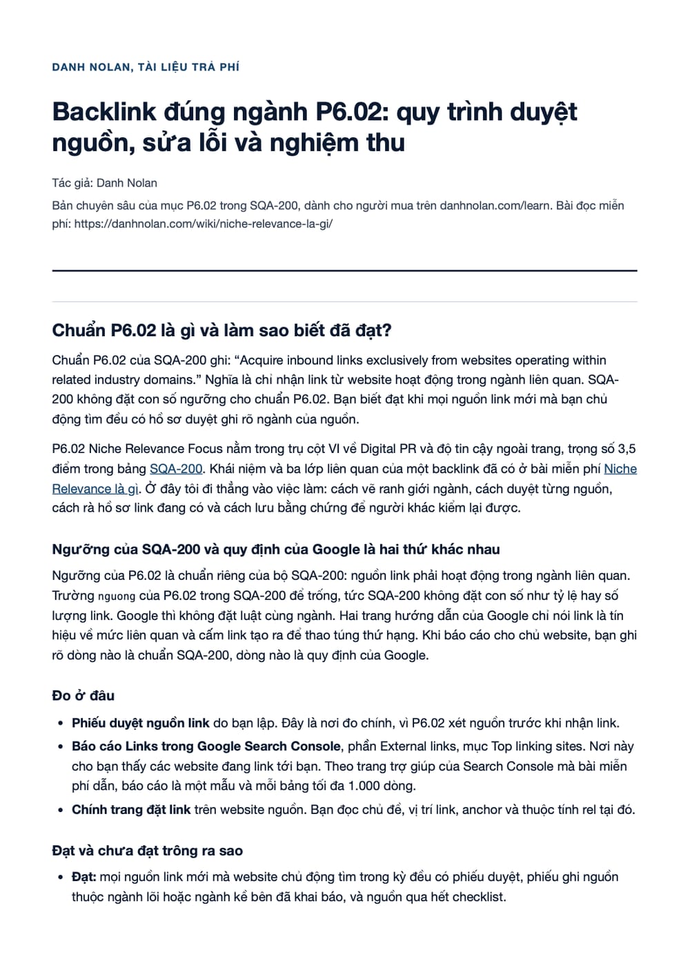 Trang 1 bản PDF của tài liệu Backlink đúng ngành P6.02: quy trình duyệt nguồn, sửa lỗi và nghiệm