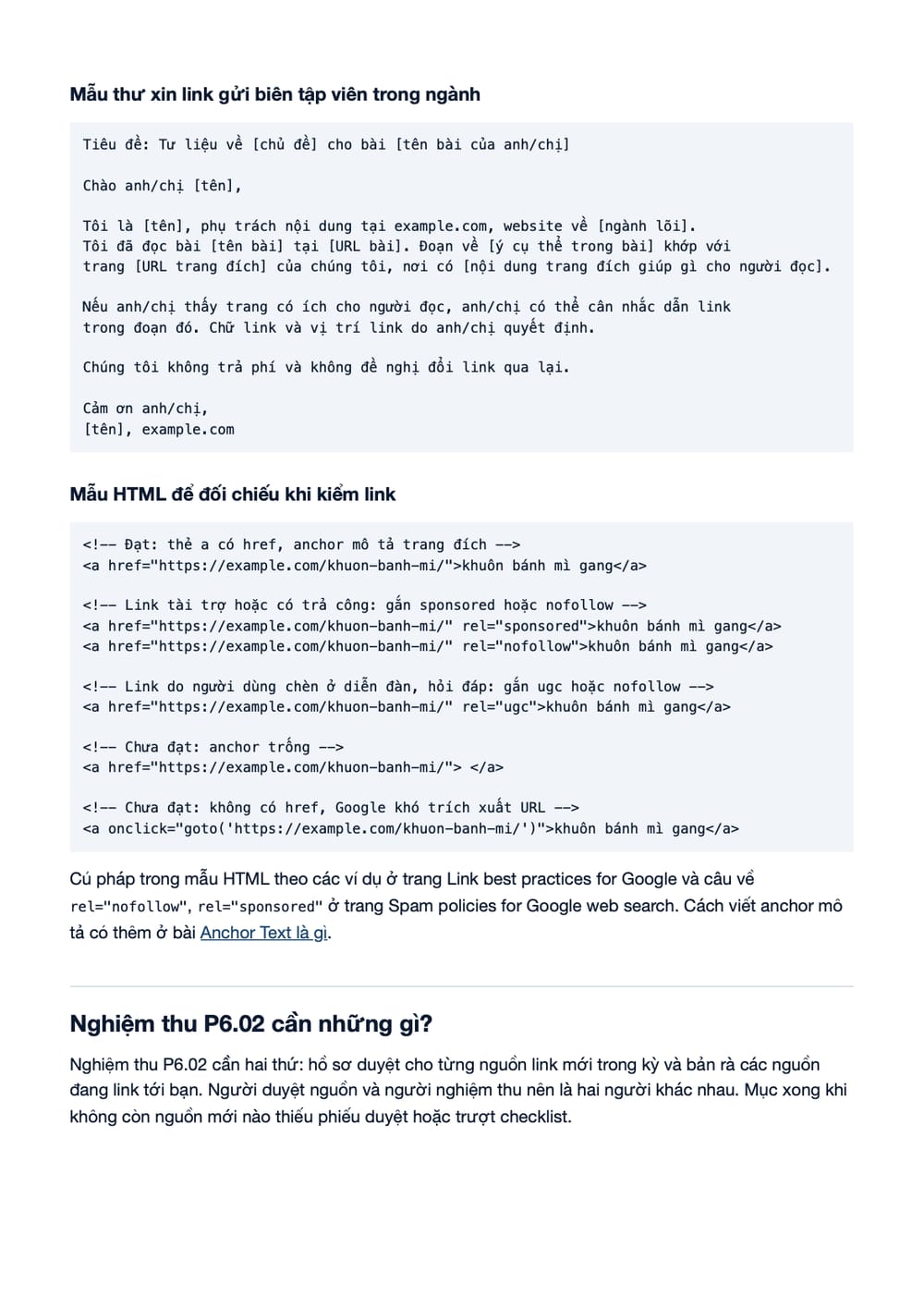 Trang 9 bản PDF của tài liệu Backlink đúng ngành P6.02: quy trình duyệt nguồn, sửa lỗi và nghiệm, phần có bảng