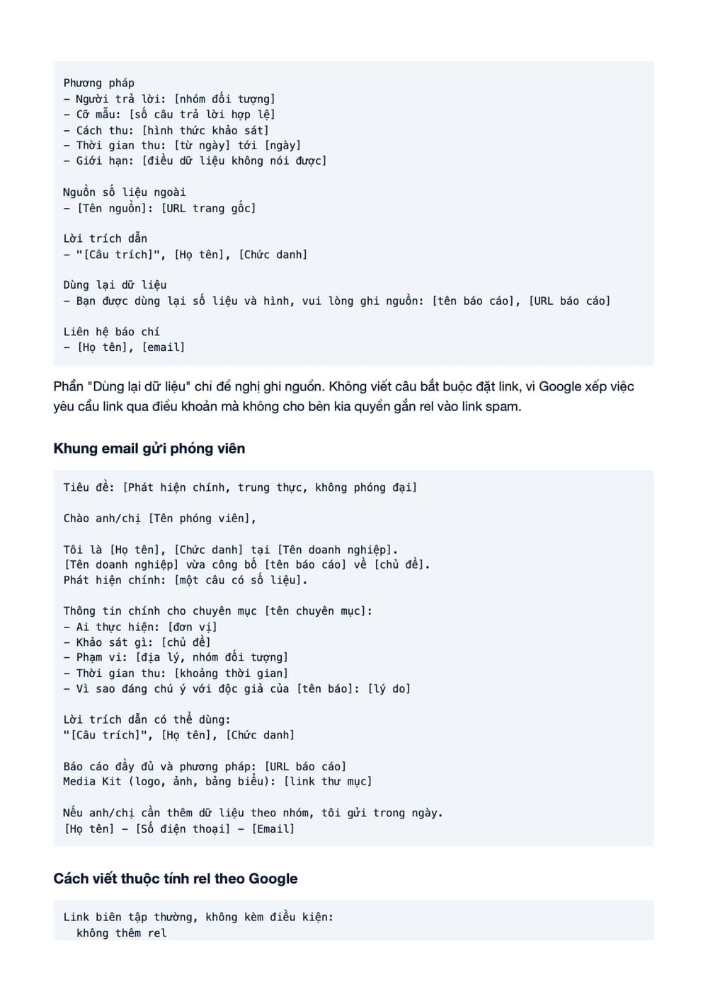 Trang 9 bản PDF của tài liệu Digital PR bằng khảo sát gốc: quy trình lấy link biên tập và nghiệm, phần có bảng
