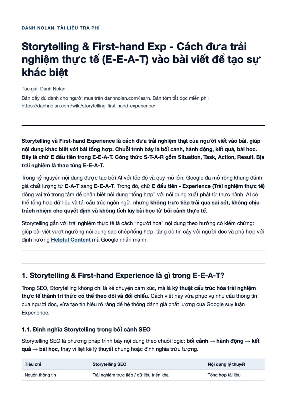 Trang 1 bản PDF của tài liệu Storytelling & First-hand Exp - Cách đưa trải nghiệm thực tế Trang 1 bản PDF của tài liệu Storytelling & First-hand Exp - Cách đưa trải nghiệm thực tế