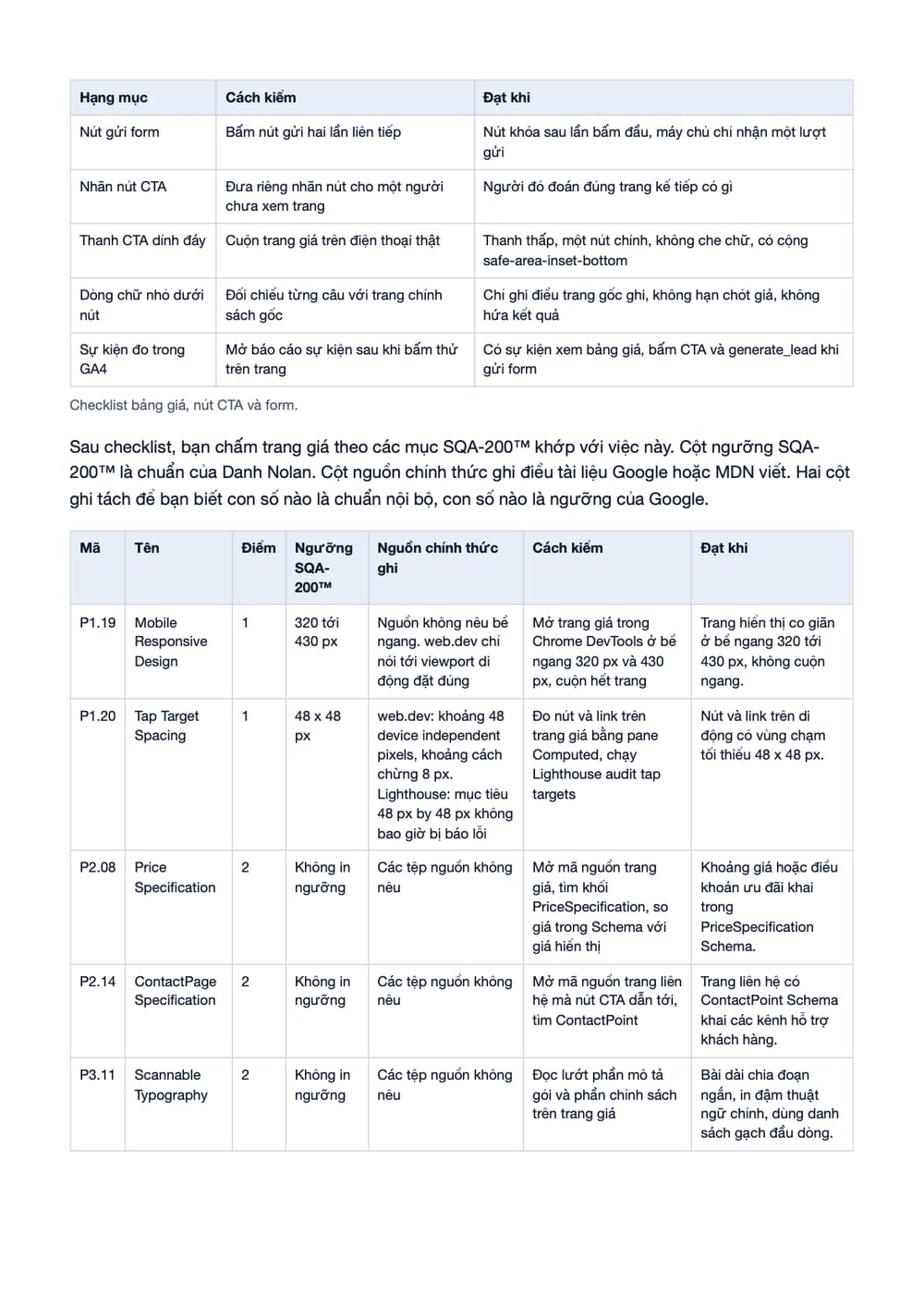 Trang 13 bản PDF của tài liệu Tâm Lý UX Cho Bảng Giá Và Nút CTA: 10 Ứng Dụng Tăng Chuyển Đổi, phần có bảng
