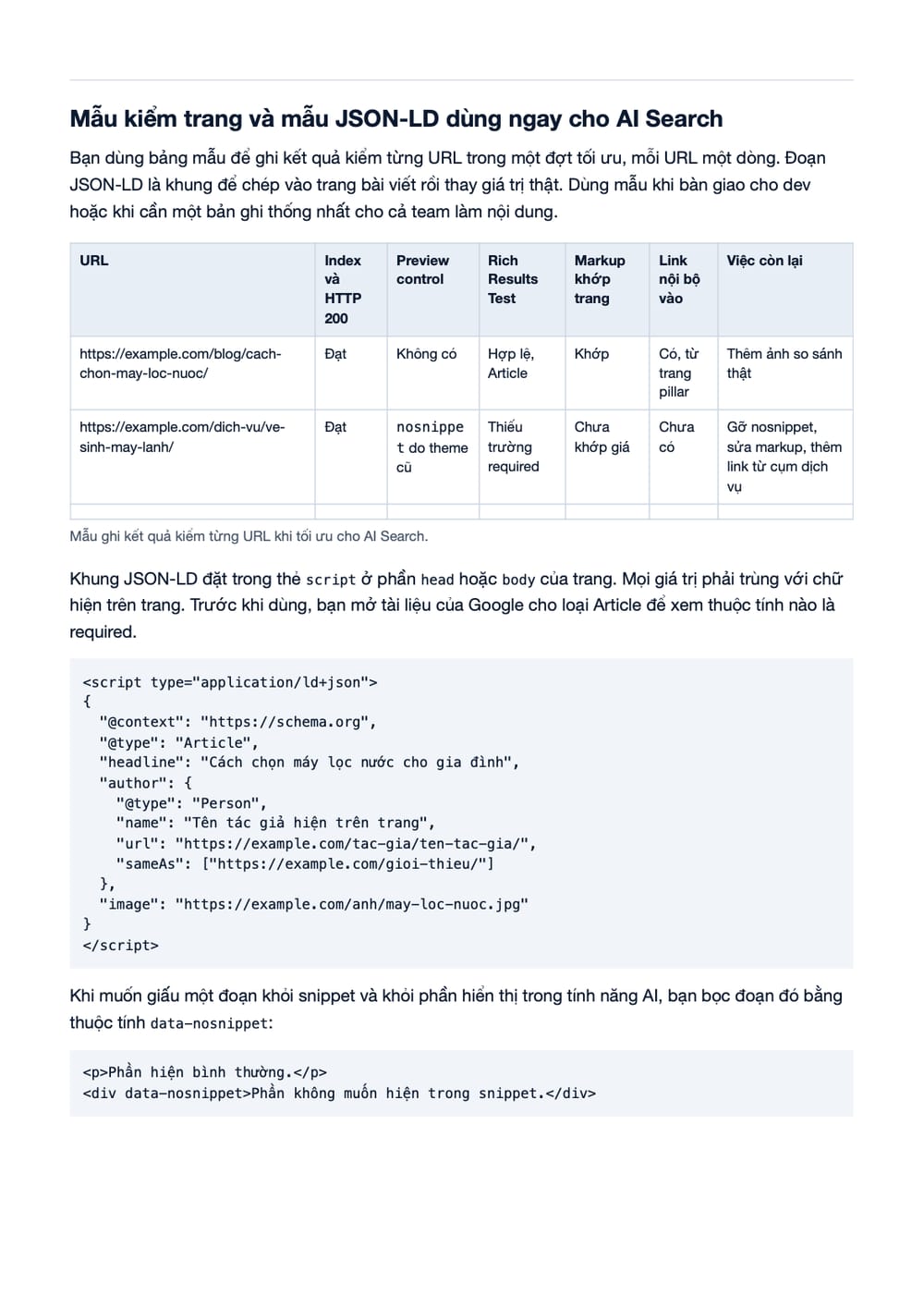 Trang 25 bản PDF của tài liệu Cách Tối Ưu Website Để Được AI Trích Dẫn, Hiển Thị?, phần có bảng Trang 25 bản PDF của tài liệu Cách Tối Ưu Website Để Được AI Trích Dẫn, Hiển Thị?, phần có bảng