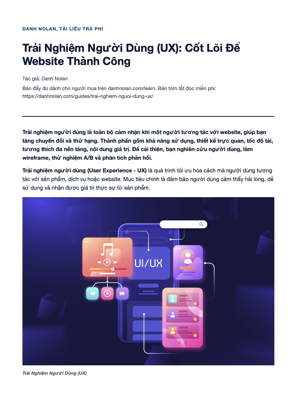 Trang 1 bản PDF của tài liệu Trải Nghiệm Người Dùng (UX): Cốt Lõi Để Website Thành Công Trang 1 bản PDF của tài liệu Trải Nghiệm Người Dùng (UX): Cốt Lõi Để Website Thành Công