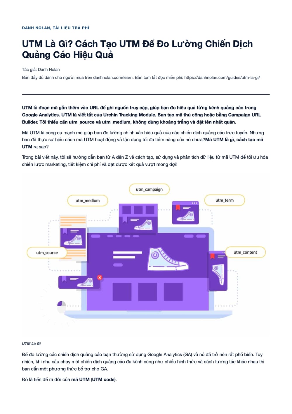 Trang 1 bản PDF của tài liệu UTM Là Gì? Cách Tạo UTM Để Đo Lường Chiến Dịch Quảng Cáo Hiệu Quả