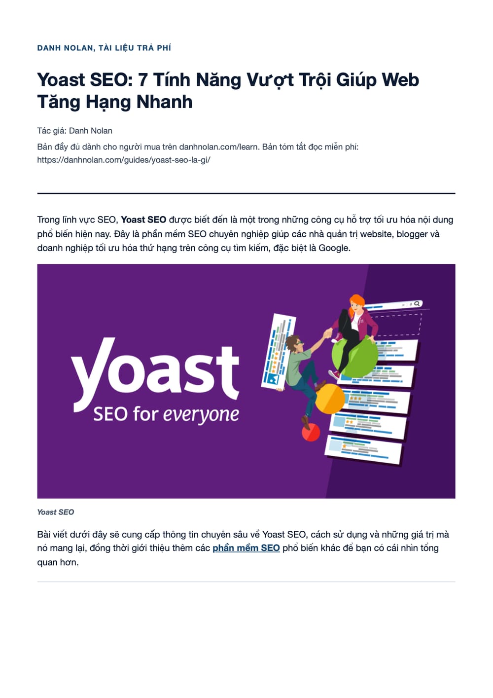 Trang 1 bản PDF của tài liệu Yoast SEO: 7 Tính Năng Vượt Trội Giúp Web Tăng Hạng Nhanh