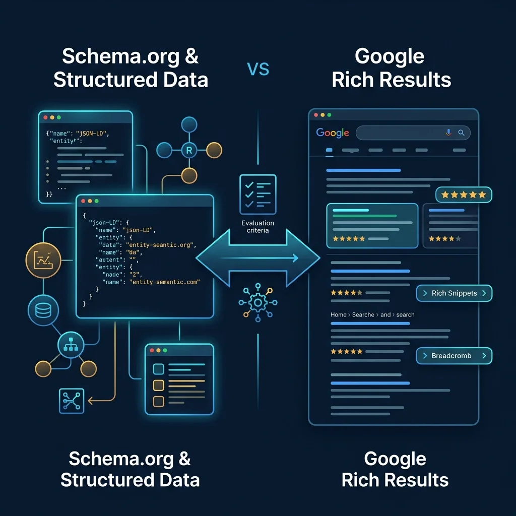 Infographic phân biệt Schema.org và Google Rich Results theo chuẩn kỹ thuật