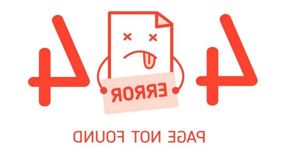 Đồ họa lỗi 404 Page Not Found với hình tờ giấy mang khuôn mặt buồn