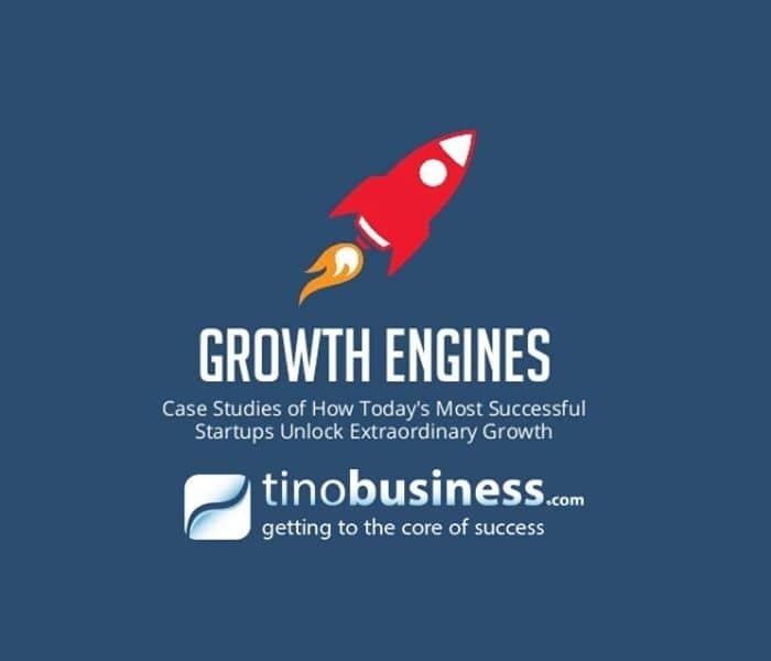 Bìa sách Growth Engines của Sean Ellis và Morgan Brown, nền xanh đậm với hình tên lửa