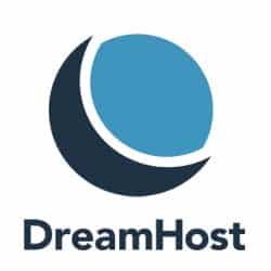 Logo DreamHost với hình vầng trăng khuyết màu xanh dương